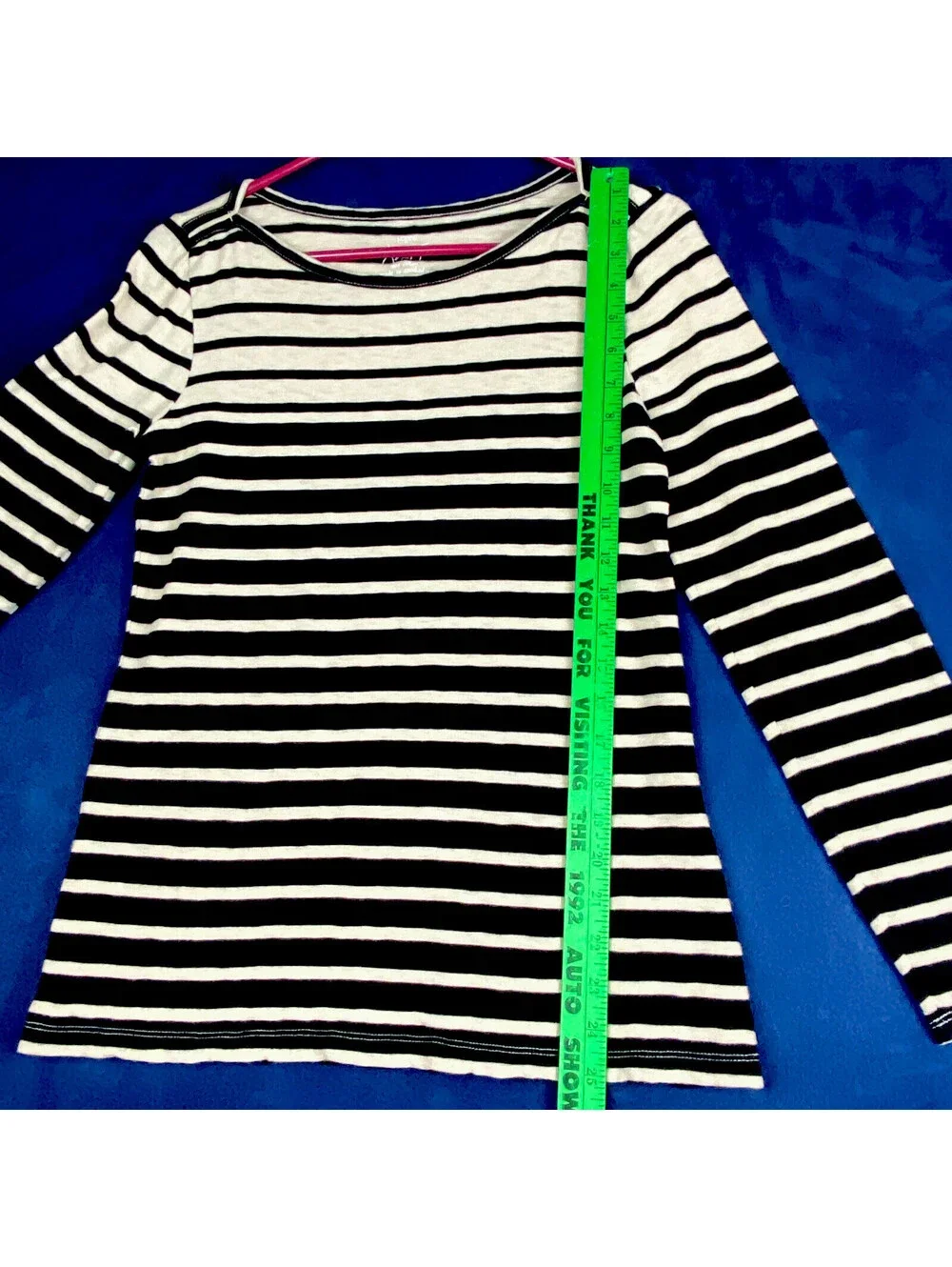 J. Crew Artist T jersey knit Sz. Med black/tan stripes 100%cotton